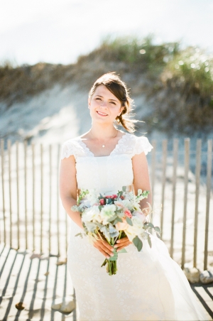 Bride on the Beach in Rhode Island