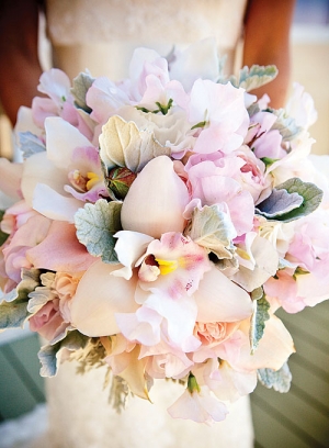 Dusty Miller and Orchid Bouquet by Nancy Liu Chin Designs