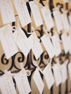 Escort Cards on Wrought Iron Gate