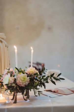 Floral and Candle Arrangements Italian Wedding