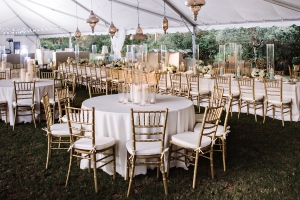 Gold Chiavari Chairs Outdoor Reception Seating