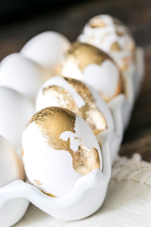 Gold Leaf Easter Eggs |  Sugar and Charm