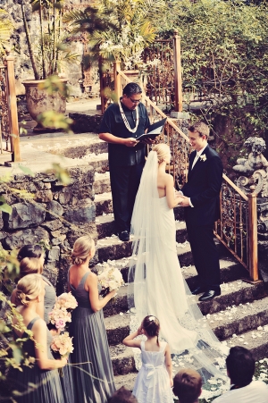 Gray and White Maui Wedding Ceremony