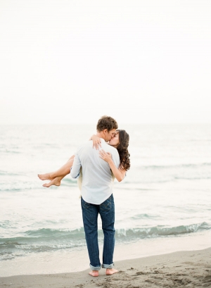 Romantic Kiss on Beach