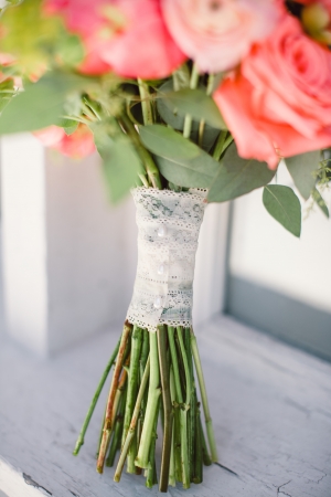 Lace Wrap on Bouquet