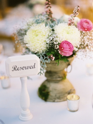 Pink and Cream Flowers Reception Decor