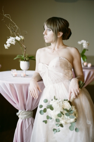 Pleated Silk Bridal Gown