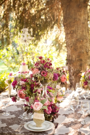 Romantic Berry Colored Wedding Florals