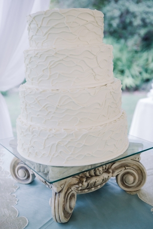 Simple Wedding Cake on Pedestal
