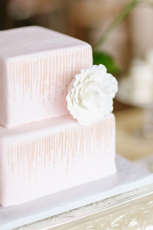 Square Pink Wedding Cake