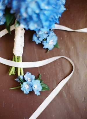 Blue Floral Boutonnieres