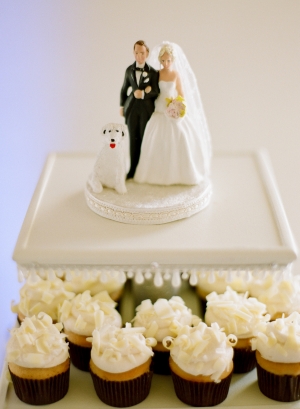 Bride Groom and Dog Cake Topper