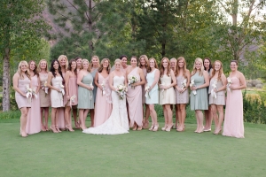 Bridesmaids in Shades of Pink and Blue