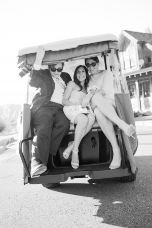 Bridesmaids on Golf Cart