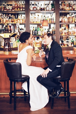 Couple Sitting at Vintage Bar