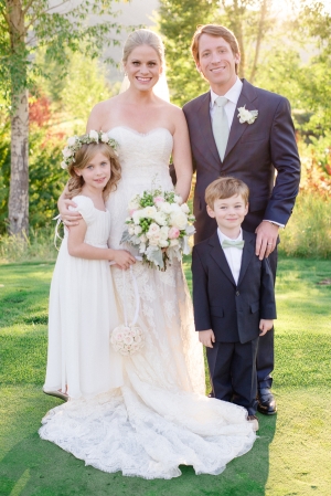 Couple with Flower Girl and Ring Bearer