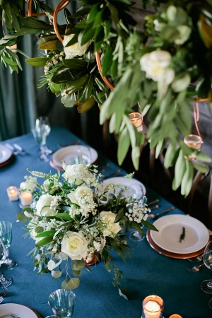 Earthy Cream and Green Reception Flowers