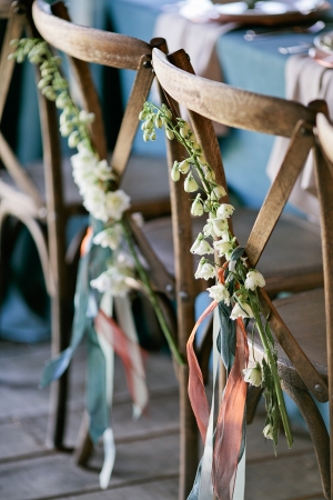 Flower Branch and Streamers on Chair Backs