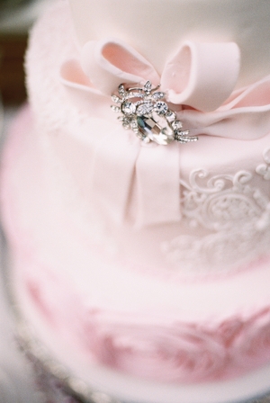 Jeweled Brooch on Wedding Cake