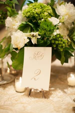 Monogrammed Reception Table Numbers
