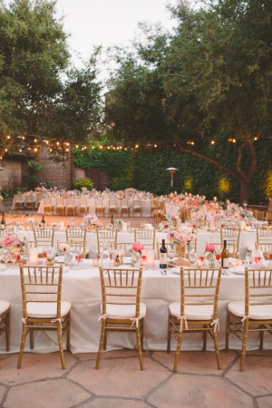 Outdoor Vineyard Reception With Cafe Lights