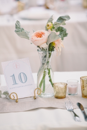 Peach and Gray Table Number Card
