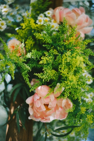 Peach and Green Floral Wedding Decor