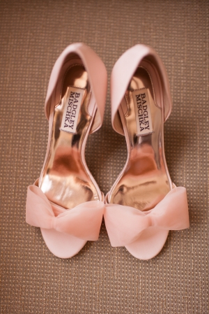 Pink Bridal Shoes With Bows
