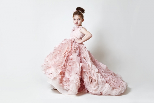 Pink Flower Girl Dress by Krikor Jobatian