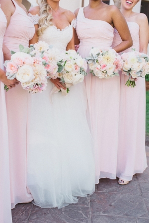 Pink One Shoulder Bridesmaids Dresses