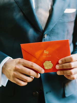 Red Envelope With Gold Wax Seal