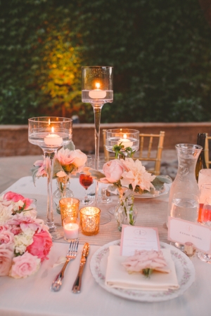 Romantic Candle and Floral Decor Reception Ideas