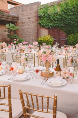 Romantic Pink and Gold Reception Decor