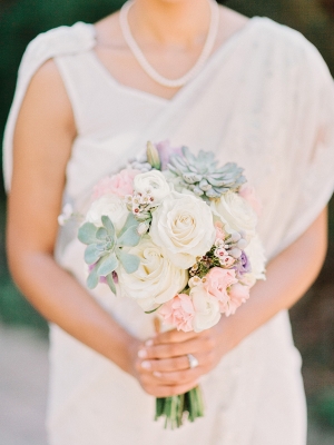 Rose and Succulent Bridal Bouquet
