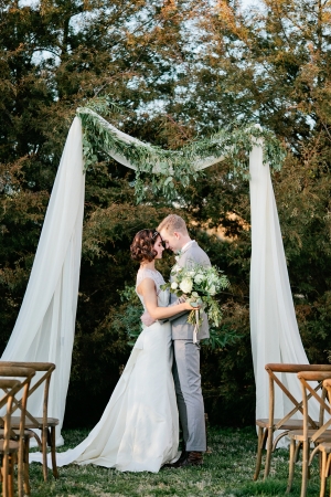 Simple Wedding Arbor With Greenery