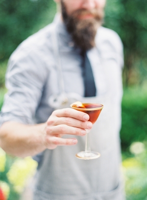 Bartender Mixing Wedding Cocktail