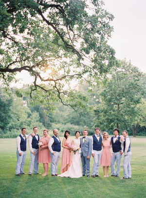 Bridal Party in Pink and Blue