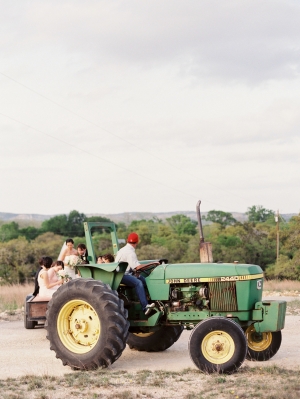 Bridal Party in Tractor