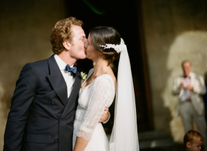 Bride and Groom Kissing Italian Wedding Ceremony