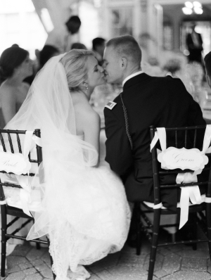 Bride and Groom Reception Kiss