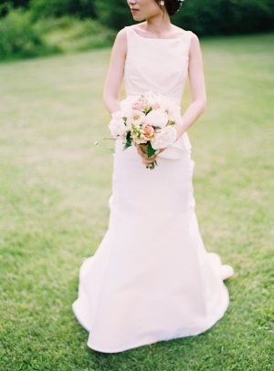 Bride with Pale Pink Bouquet