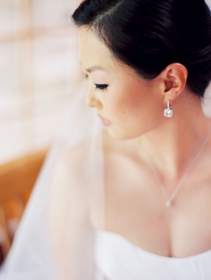 Bride with Pretty Drop Earrings
