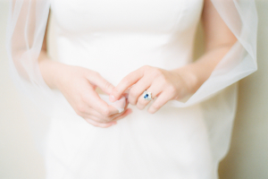 Bride with Sapphire Ring