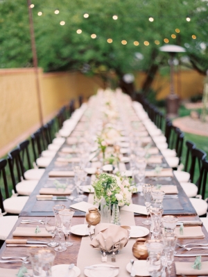 Brown Green Gold Wedding Table