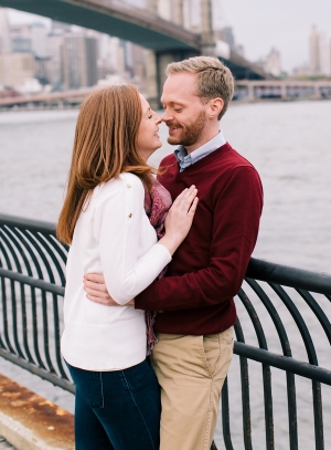 Couple Under Brooklyn Bridge