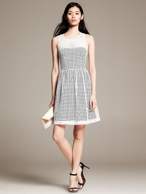 Eyelet Fit and Flare Dress