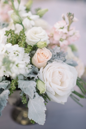Gray and Peach Wedding Flowers