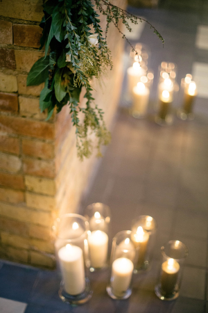 Ivory Candle Decor at Reception