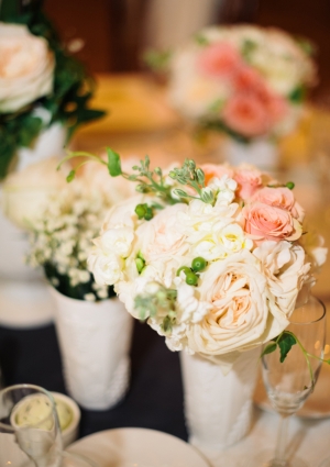 Ivory and Pink Centerpieces