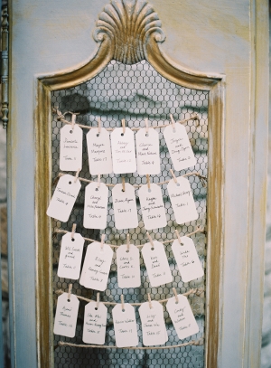 Mirrored Seating Chart for Reception